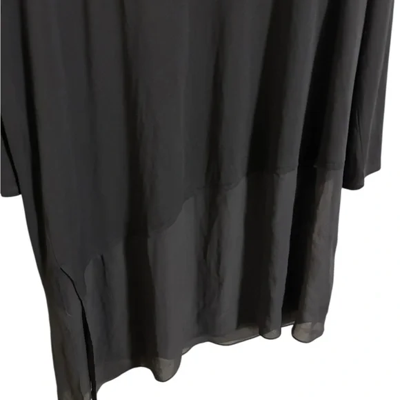 Eileen Fisher Gray Silk Asymmetrical Top Large - Picture 4 of 6